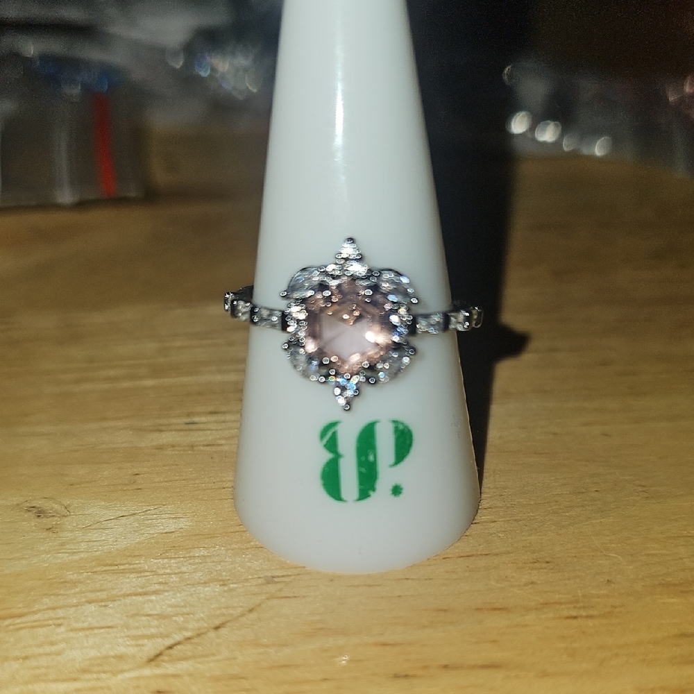 Stunning Silver and Pink Stone Ring